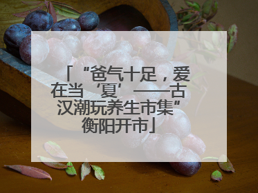 “爸气十足，爱在当‘夏’——古汉潮玩养生市集”衡阳开市