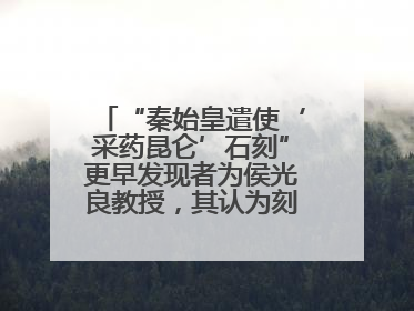 “秦始皇遣使‘采药昆仑’石刻”更早发现者为侯光良教授，其认为刻于元代