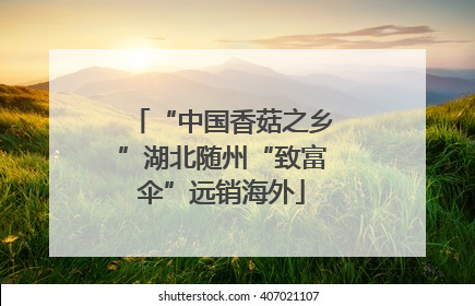 “中国香菇之乡”湖北随州“致富伞”远销海外