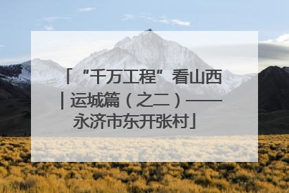 “千万工程”看山西｜运城篇（之二）——永济市东开张村