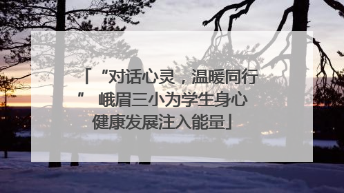 “对话心灵，温暖同行” 峨眉三小为学生身心健康发展注入能量