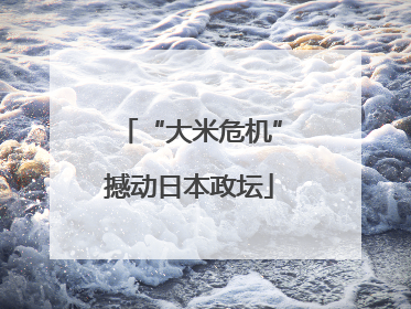 “大米危机”撼动日本政坛