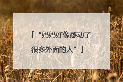 “妈妈好像感动了很多外面的人”