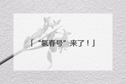 “氢春号”来了！