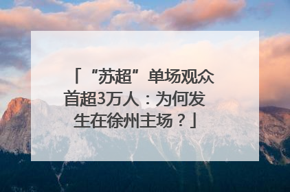 “苏超”单场观众首超3万人：为何发生在徐州主场？