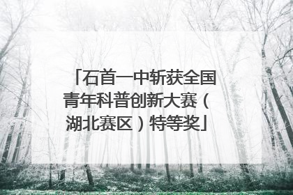 石首一中斩获全国青年科普创新大赛（湖北赛区）特等奖