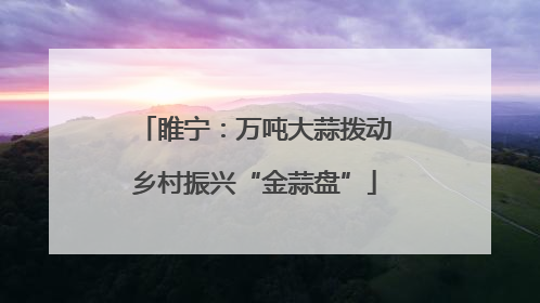 睢宁：万吨大蒜拨动乡村振兴“金蒜盘”