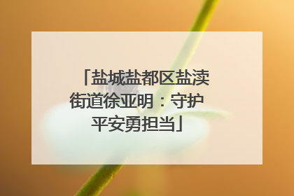 盐城盐都区盐渎街道徐亚明：守护平安勇担当