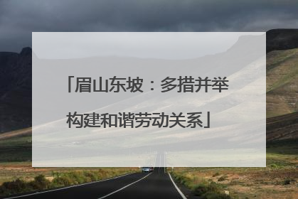 眉山东坡：多措并举构建和谐劳动关系