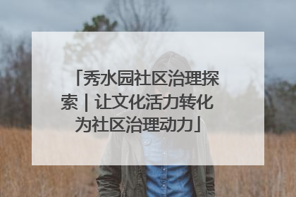 秀水园社区治理探索｜让文化活力转化为社区治理动力