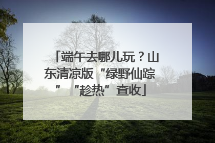 端午去哪儿玩？山东清凉版“绿野仙踪”“趁热”查收