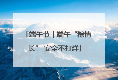 端午节｜端午“粽情长” 安全不打烊
