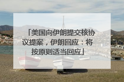 美国向伊朗提交核协议提案，伊朗回应：将按原则适当回应