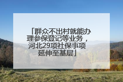 群众不出村就能办理参保登记等业务，河北29项社保事项延伸至基层