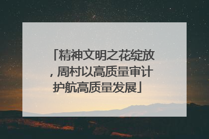 精神文明之花绽放，周村以高质量审计护航高质量发展