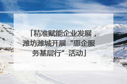 精准赋能企业发展，潍坊潍城开展“惠企服务基层行”活动