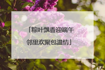 粽叶飘香迎端午 邻里欢聚包温情
