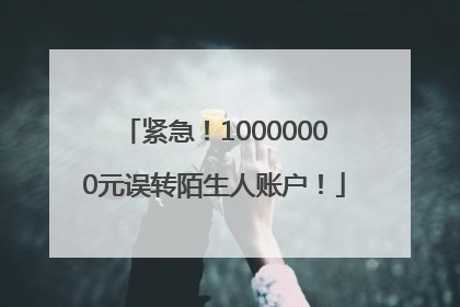紧急！10000000元误转陌生人账户！