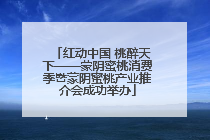 红动中国 桃醉天下——蒙阴蜜桃消费季暨蒙阴蜜桃产业推介会成功举办