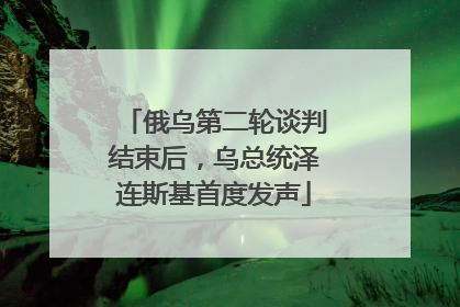 俄乌第二轮谈判结束后，乌总统泽连斯基首度发声