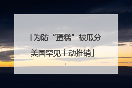 为防“蛋糕”被瓜分 美国罕见主动推销