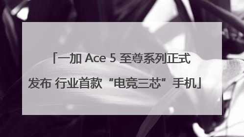 一加 Ace 5 至尊系列正式发布 行业首款“电竞三芯”手机