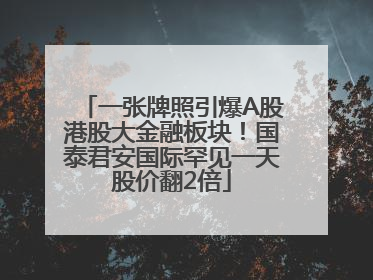 一张牌照引爆A股港股大金融板块！国泰君安国际罕见一天股价翻2倍