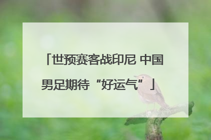 世预赛客战印尼 中国男足期待“好运气”
