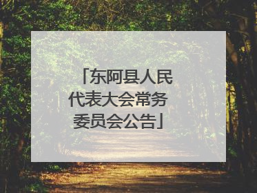 东阿县人民代表大会常务委员会公告