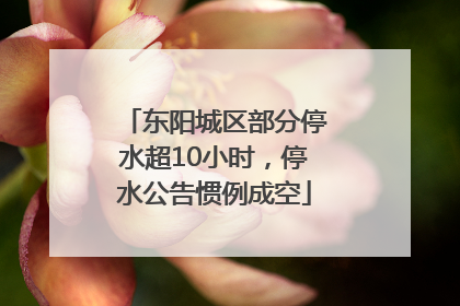 东阳城区部分停水超10小时，停水公告惯例成空