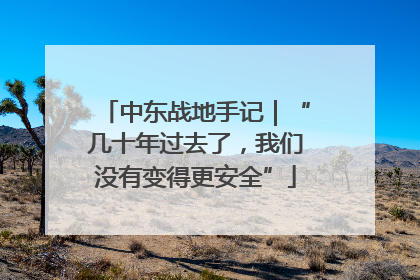 中东战地手记｜“几十年过去了，我们没有变得更安全”
