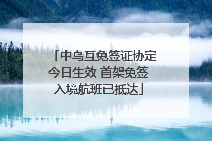 中乌互免签证协定今日生效 首架免签入境航班已抵达