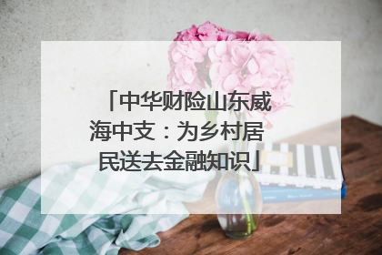 中华财险山东威海中支：为乡村居民送去金融知识