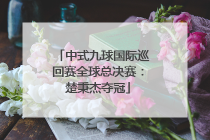 中式九球国际巡回赛全球总决赛：楚秉杰夺冠