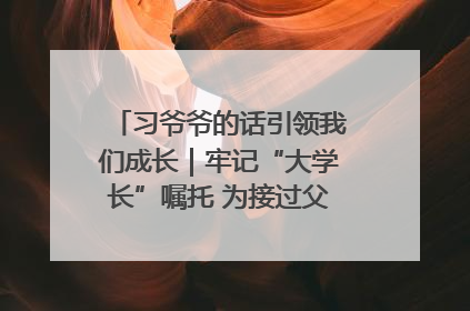 习爷爷的话引领我们成长｜牢记“大学长”嘱托 为接过父辈接力棒全力以赴