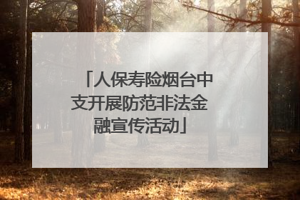 人保寿险烟台中支开展防范非法金融宣传活动