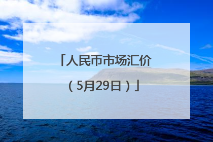 人民币市场汇价（5月29日）