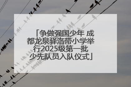 争做强国少年 成都龙泉驿洛带小学举行2025级第一批少先队员入队仪式