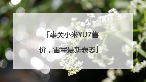 事关小米YU7售价，雷军最新表态
