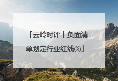云岭时评丨负面清单划定行业红线③