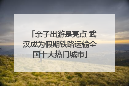亲子出游是亮点 武汉成为假期铁路运输全国十大热门城市