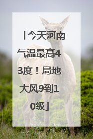 今天河南气温最高43度！局地大风9到10级