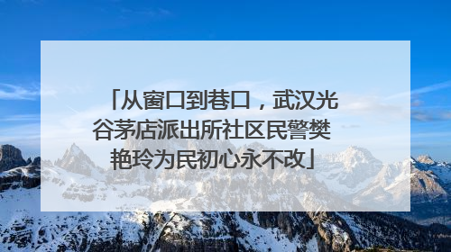 从窗口到巷口，武汉光谷茅店派出所社区民警樊艳玲为民初心永不改