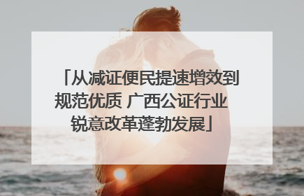 从减证便民提速增效到规范优质 广西公证行业锐意改革蓬勃发展