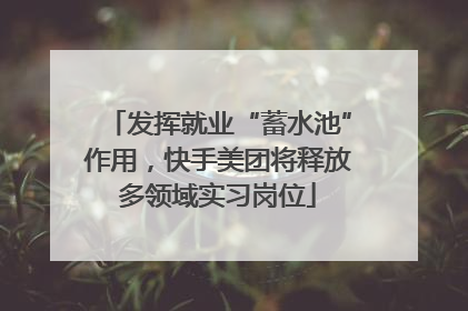 发挥就业“蓄水池”作用，快手美团将释放多领域实习岗位