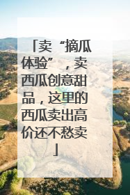 卖“摘瓜体验”，卖西瓜创意甜品，这里的西瓜卖出高价还不愁卖