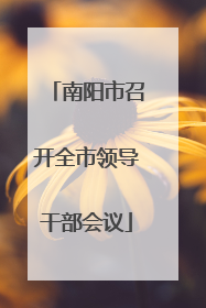 南阳市召开全市领导干部会议