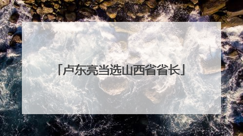 卢东亮当选山西省省长