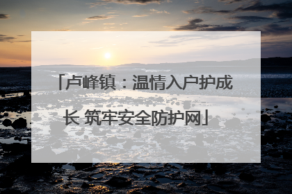 卢峰镇：温情入户护成长 筑牢安全防护网