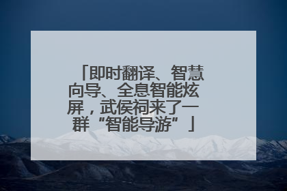 即时翻译、智慧向导、全息智能炫屏，武侯祠来了一群“智能导游”